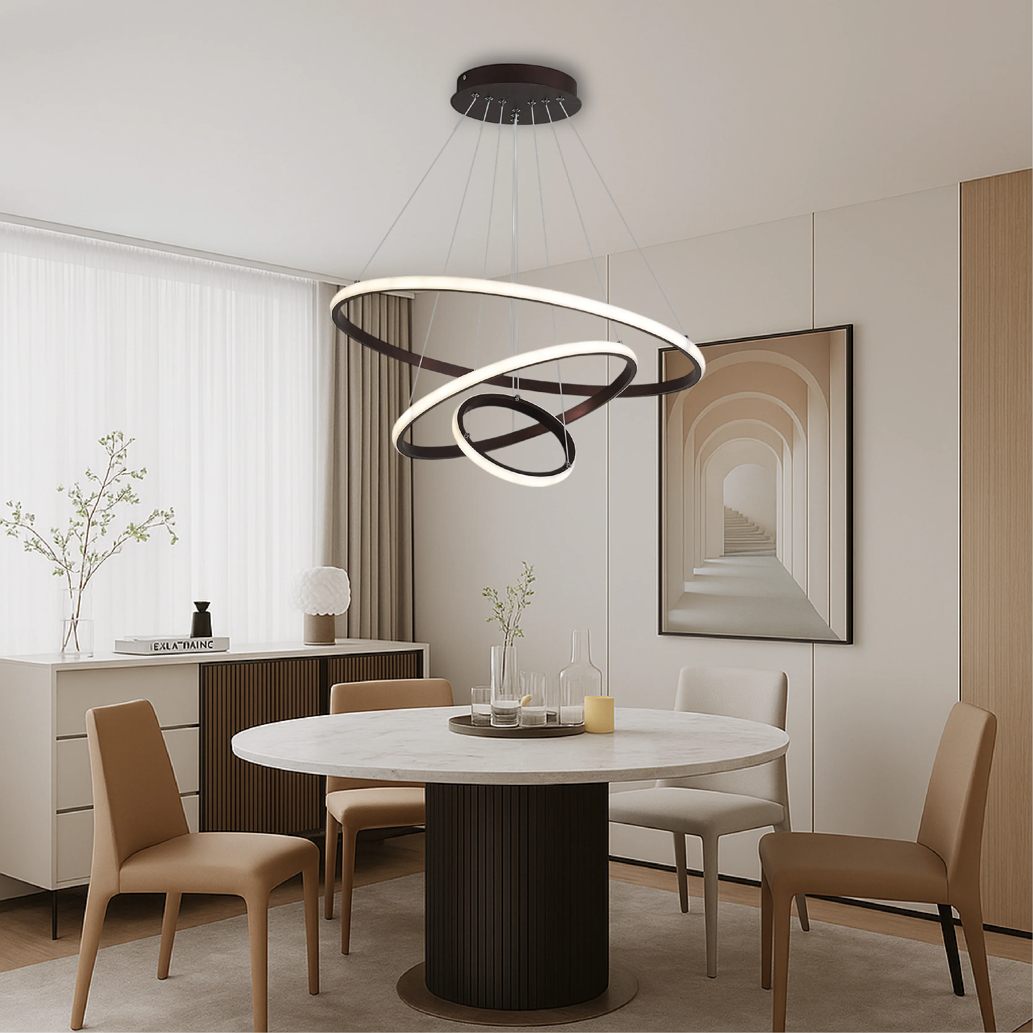 3-Layer Modern Spiral LED Chandelier