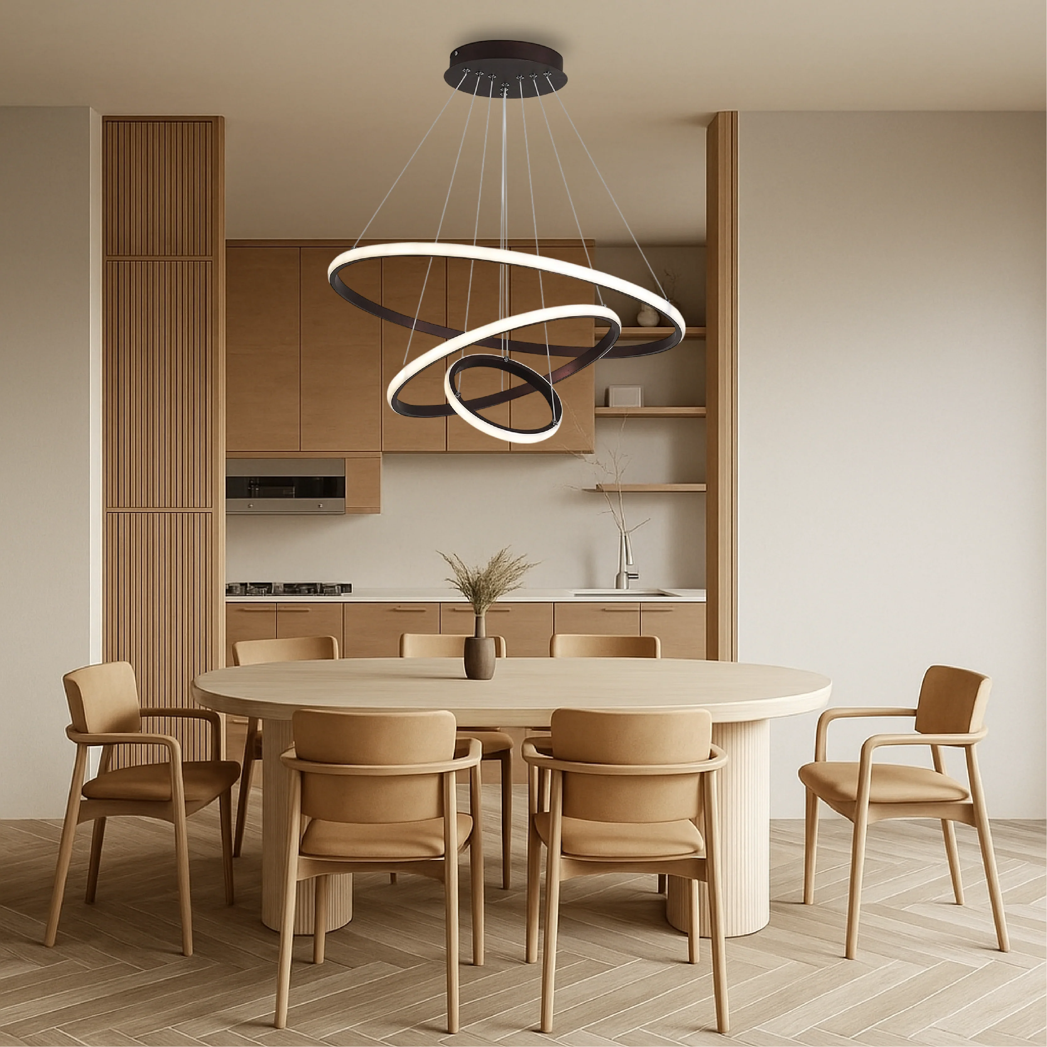 3-Layer Modern Spiral LED Chandelier - Image 3