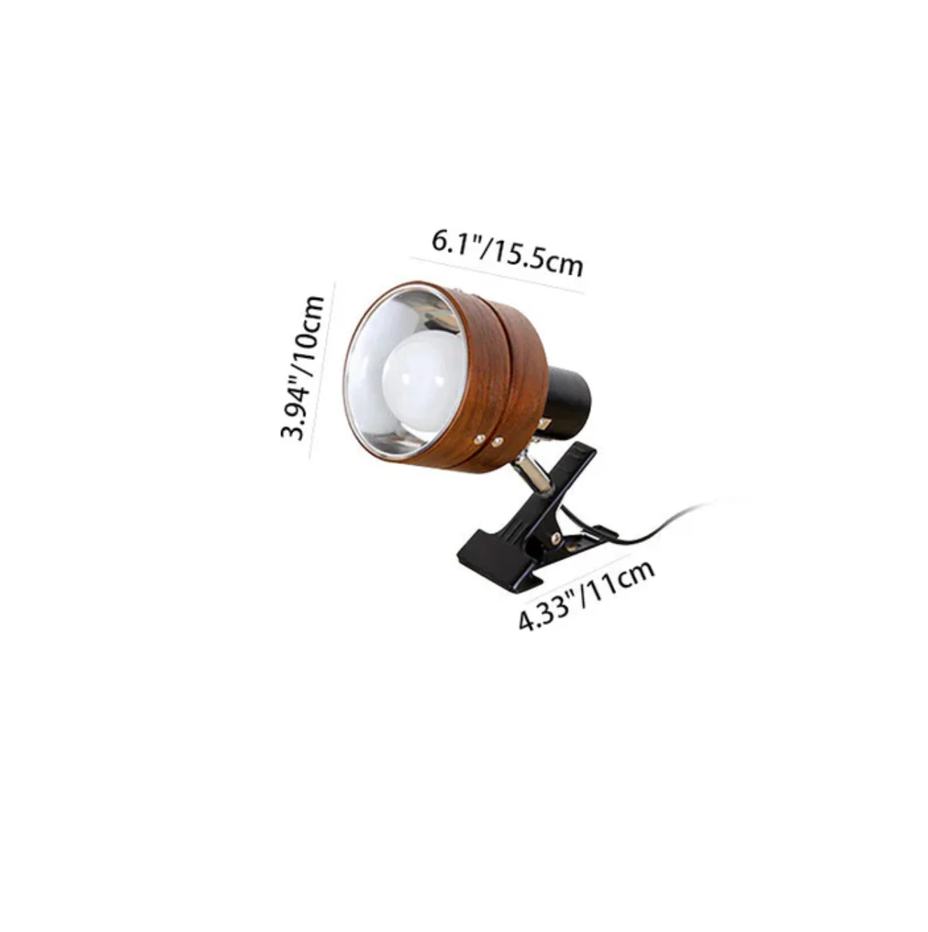 Adjustable Clip Lamp Retro Wooden Metal Desk Spotlight - Image 10