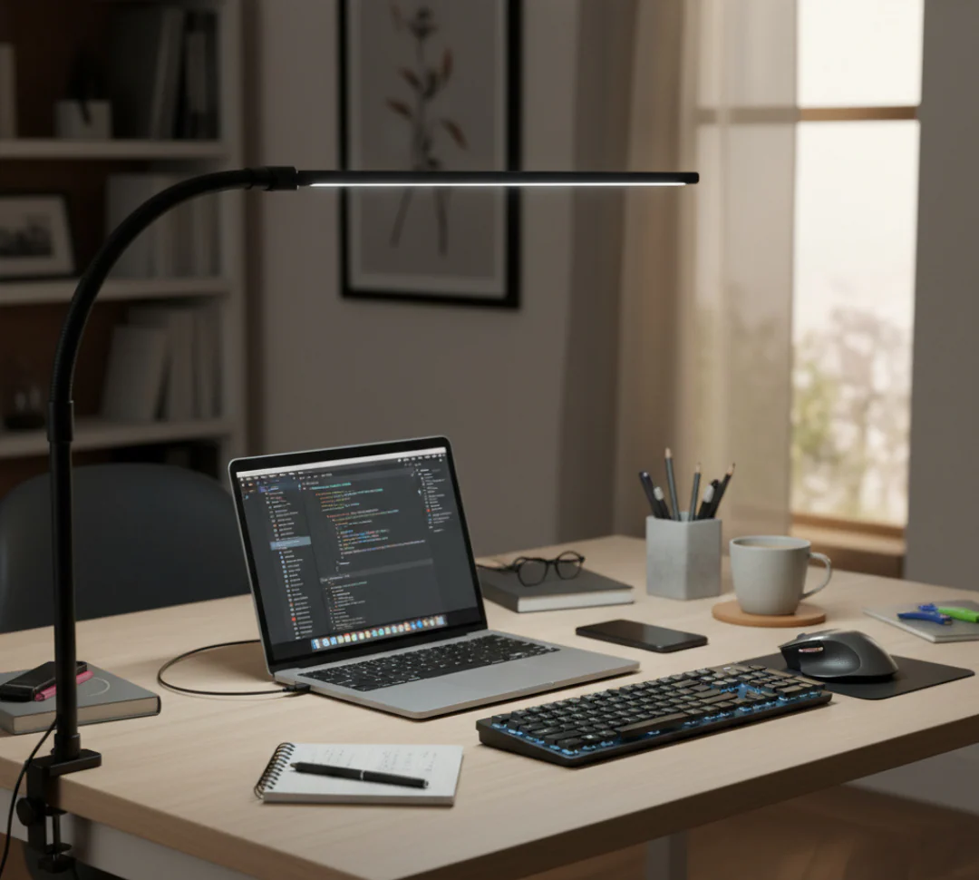Adjustable Desk Lamp With Slim Led Light Bar Black - Image 4