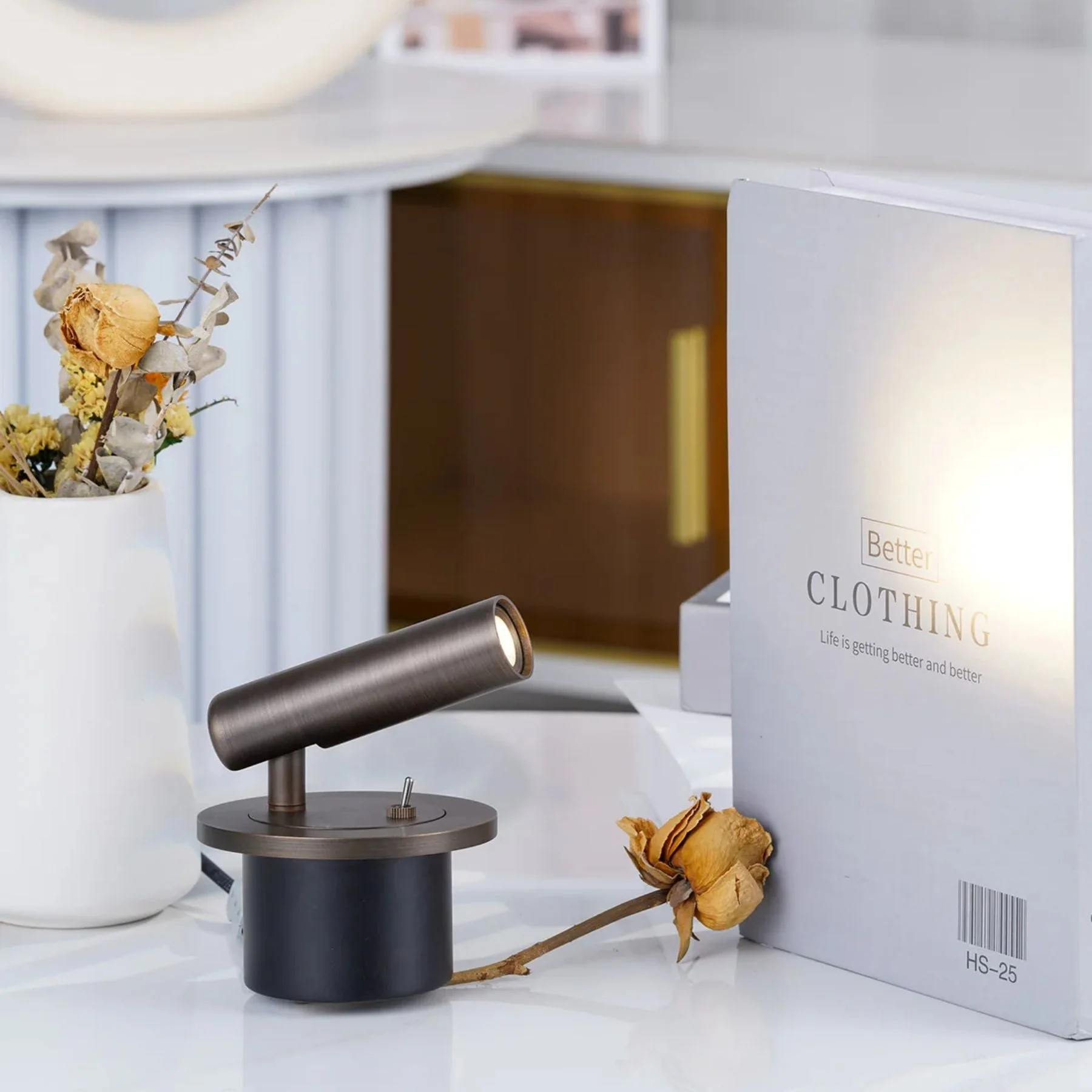 Adjustable Metal Wall Reading Lamp with Cylindrical Head - Image 12