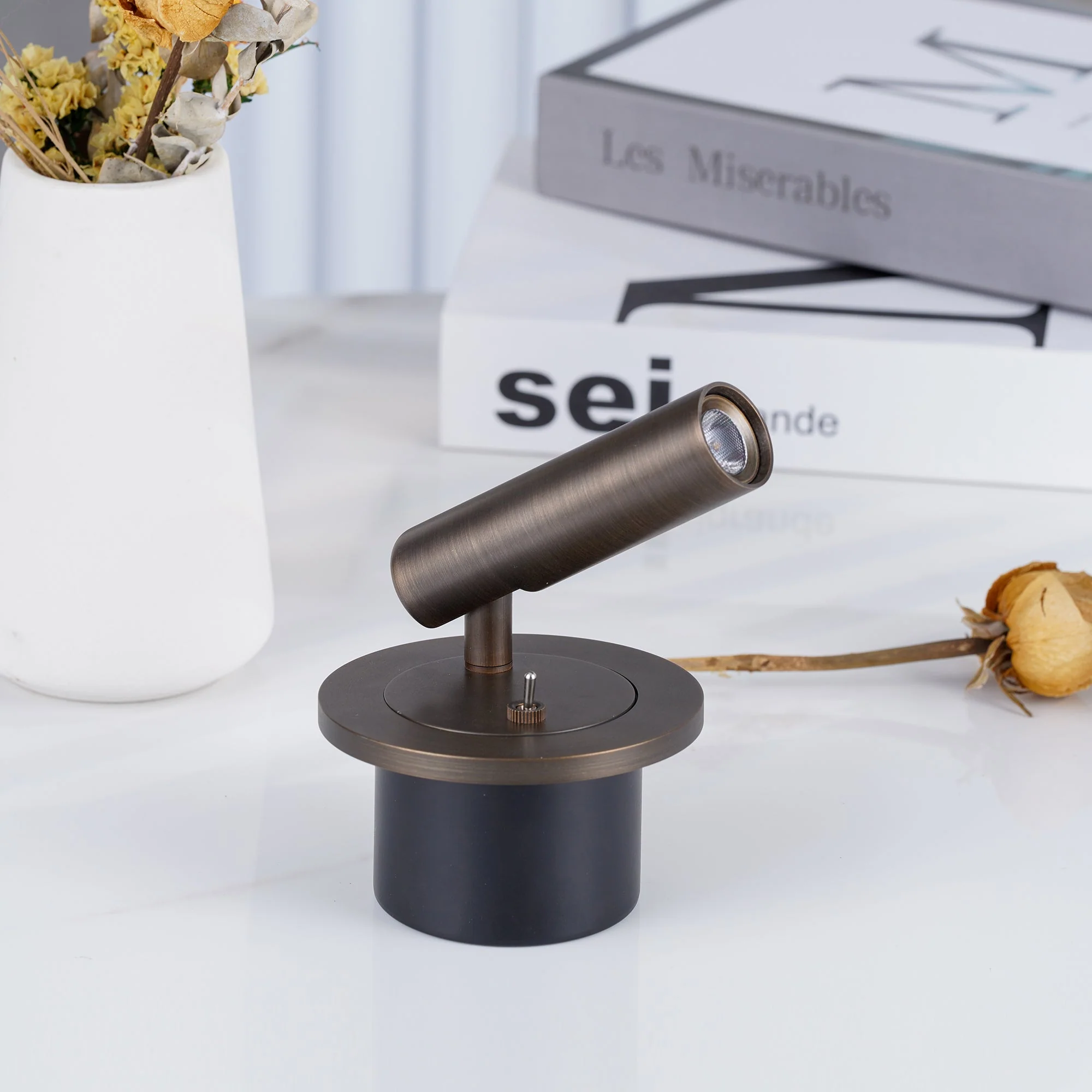 Adjustable Metal Wall Reading Lamp with Cylindrical Head - Image 5