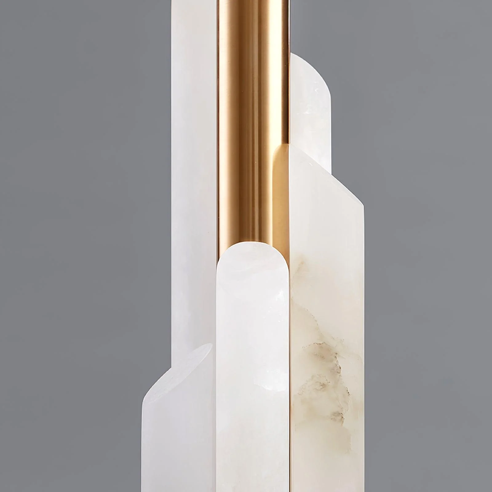 Alabaster Table Lamp with Cylindrical Fabric Shade - Image 7