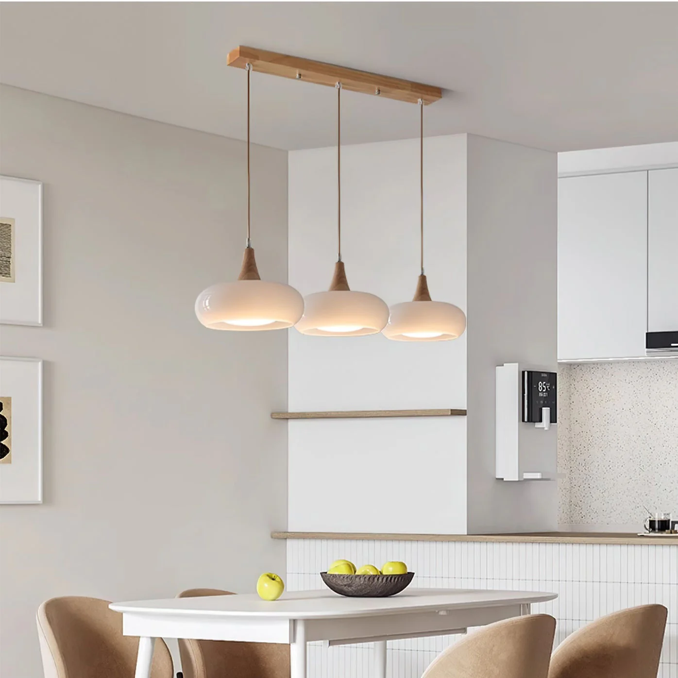 Amber Wood Accent Pendant Light - Image 3