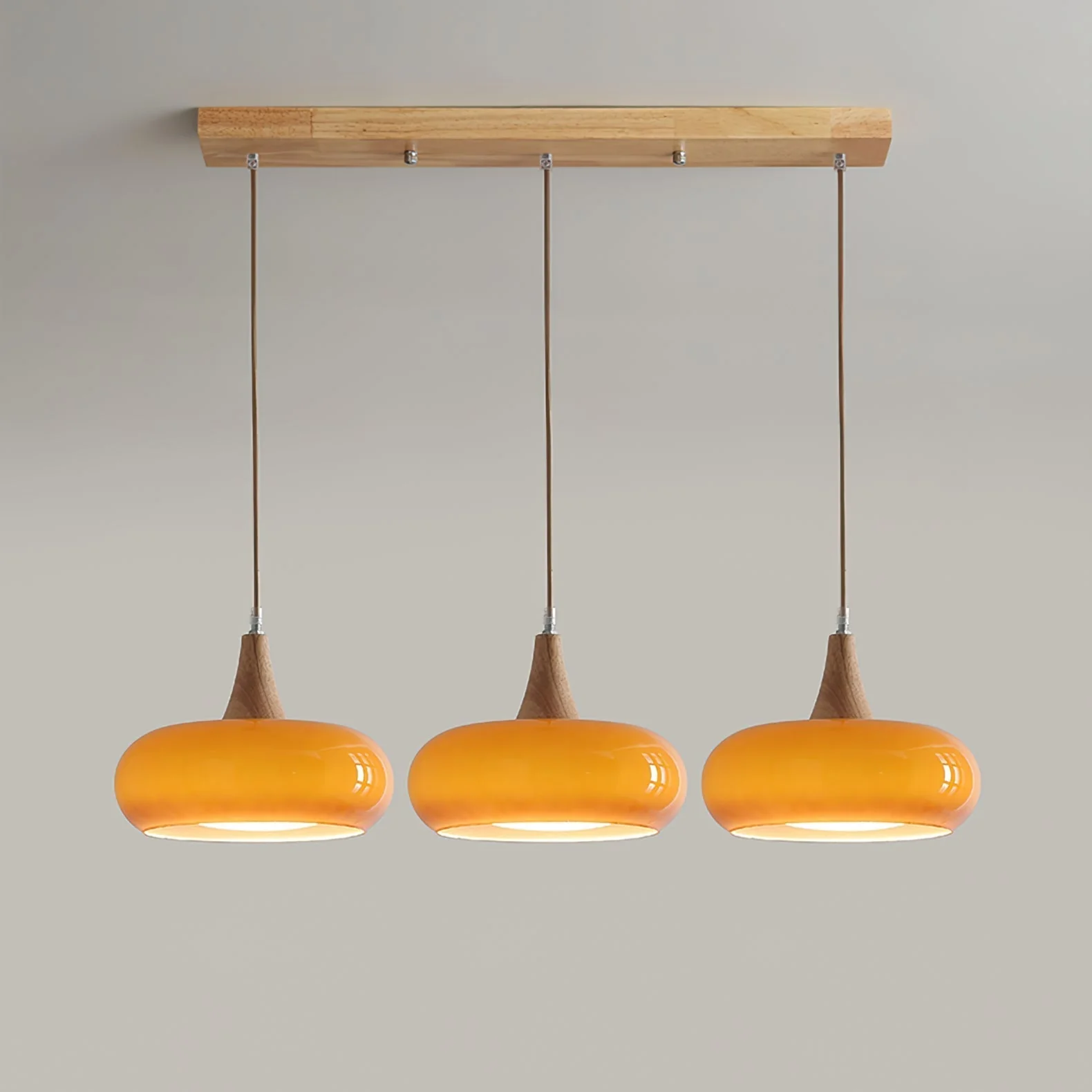 Amber Wood Accent Pendant Light - Image 7