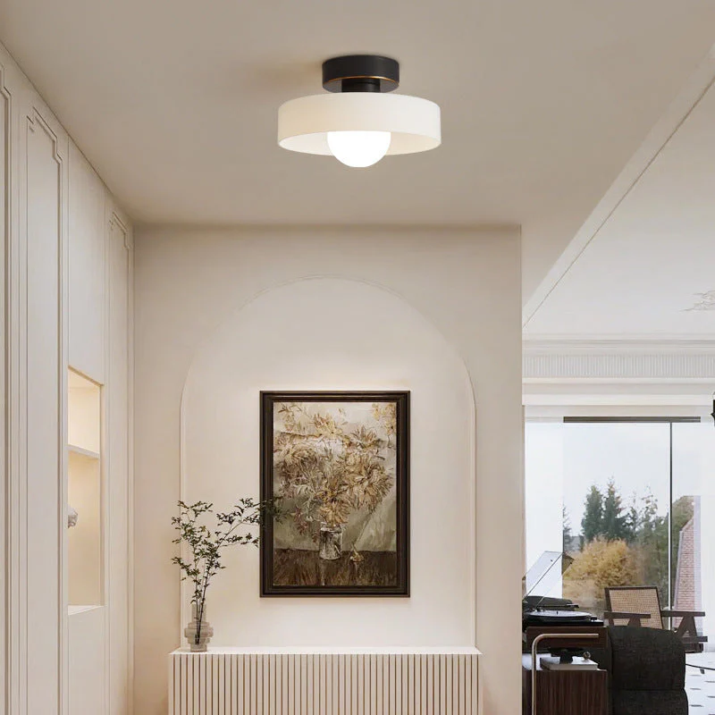 Bauhaus Glass Ceiling Light with Round Shade