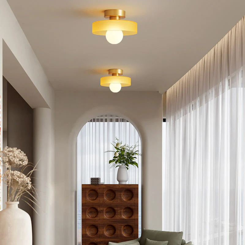 Bauhaus Glass Ceiling Light with Round Shade - Image 10
