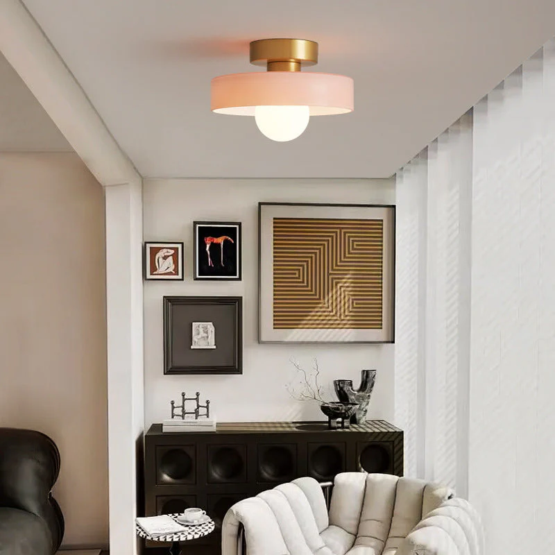 Bauhaus Glass Ceiling Light with Round Shade - Image 12