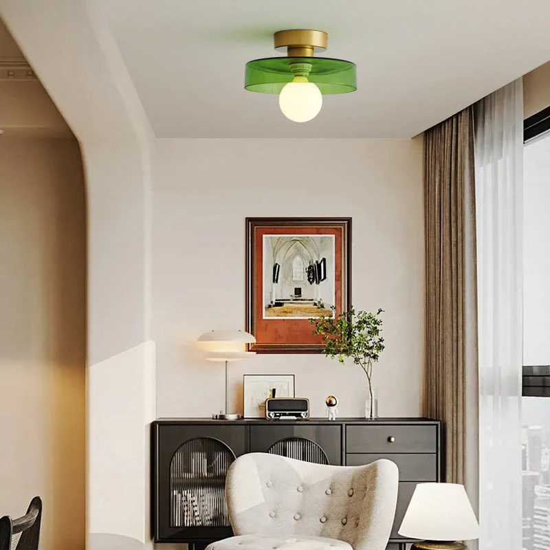 Bauhaus Glass Ceiling Light with Round Shade - Image 14