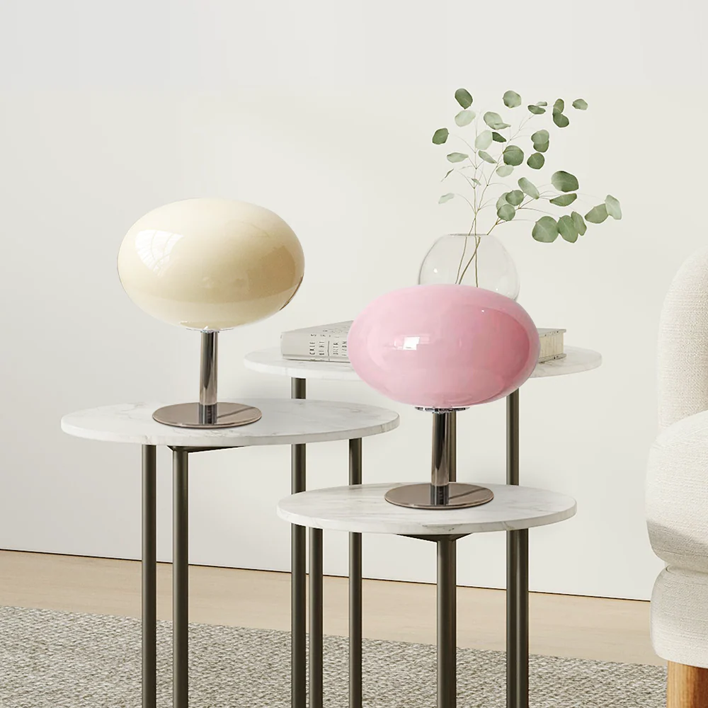 Bauhaus Glass Table Lamp with Dome Shade