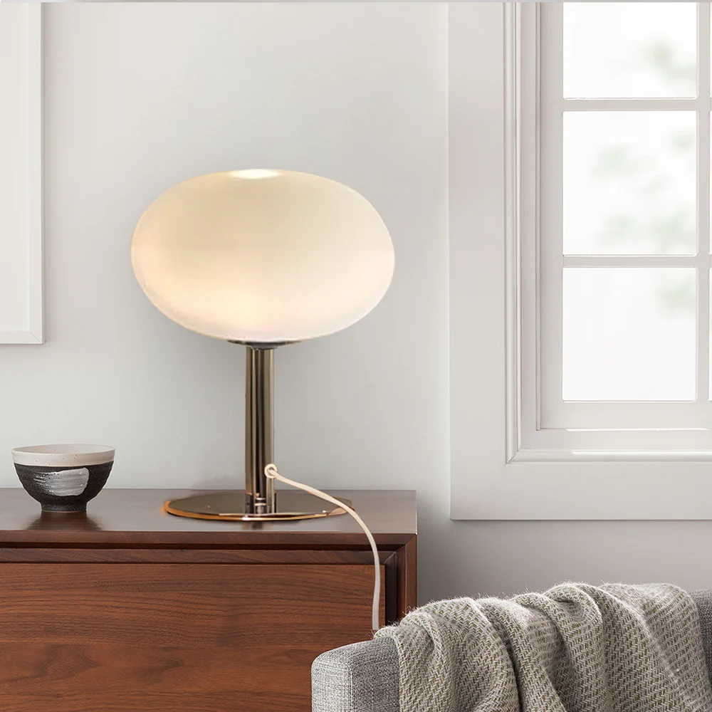 Bauhaus Glass Table Lamp with Dome Shade - Image 5