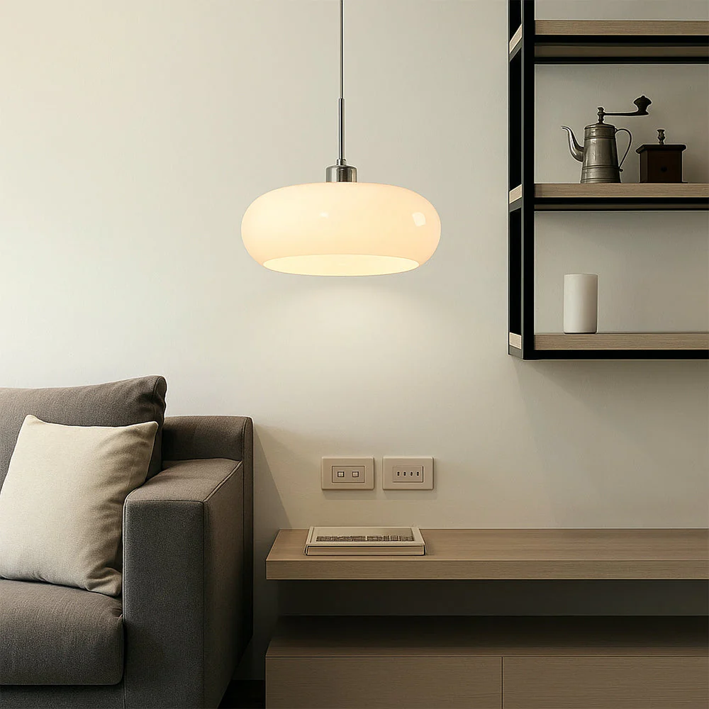 Bauhaus pendant light with rounded ring shade - Image 7