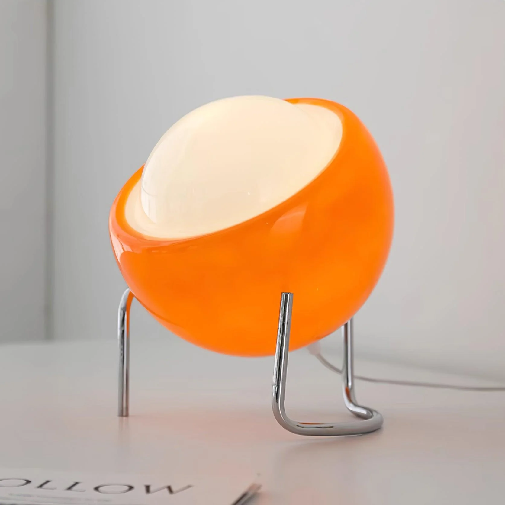 Bauhaus Style Glass-Look Table Lamp with Metal Frame - Image 16