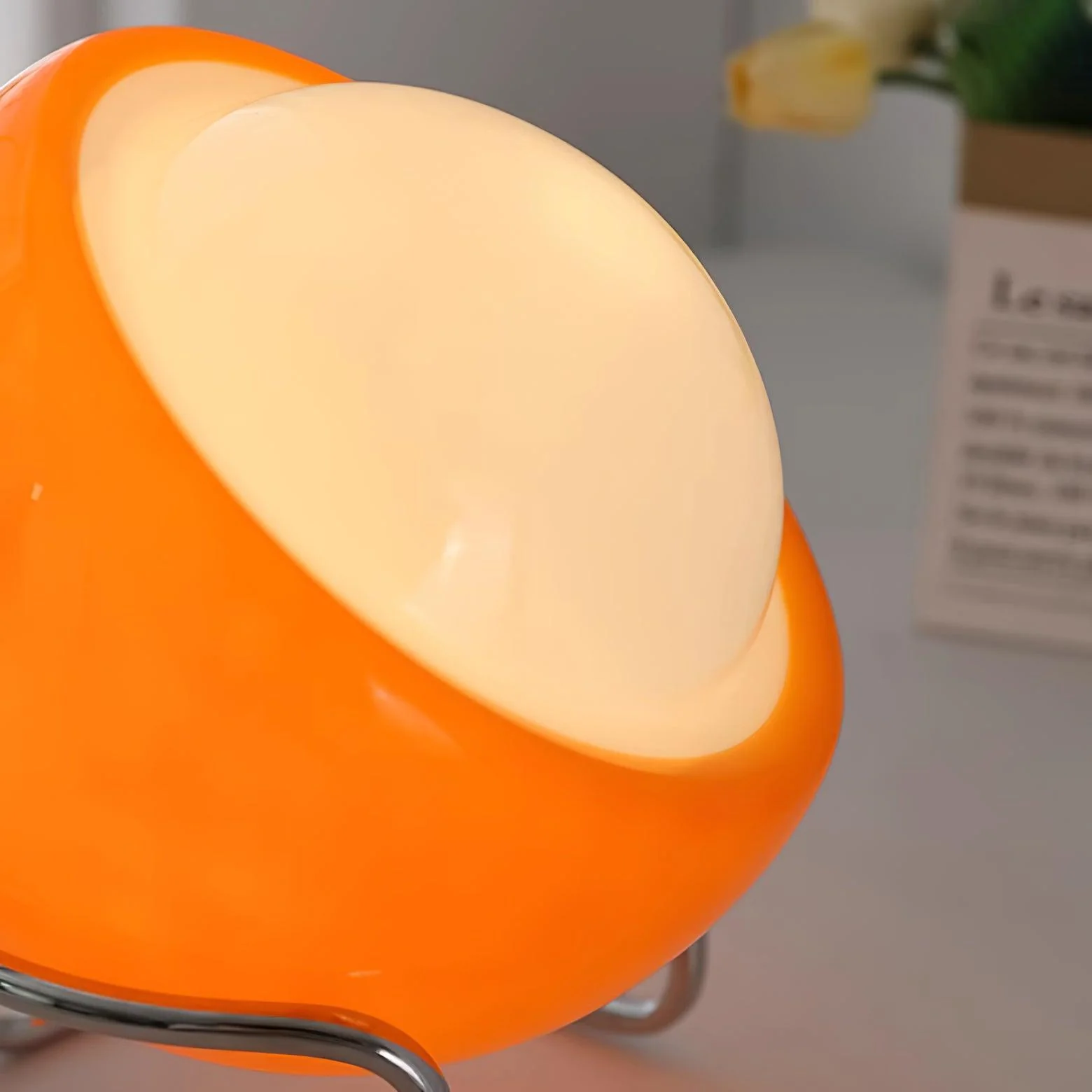 Bauhaus Style Glass-Look Table Lamp with Metal Frame - Image 19
