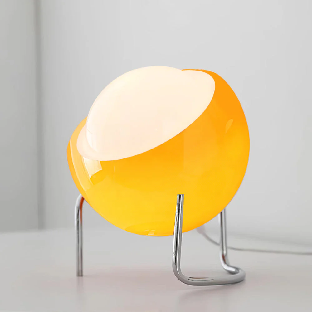 Bauhaus Style Glass-Look Table Lamp with Metal Frame - Image 29
