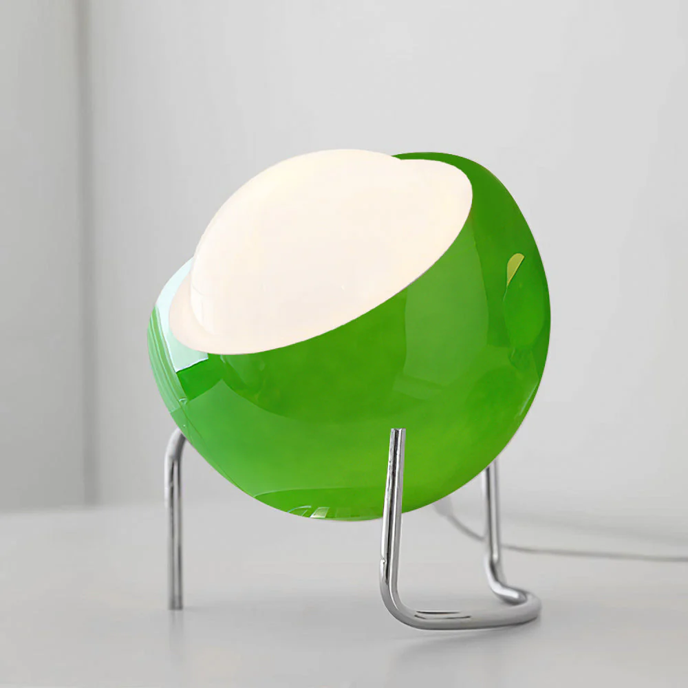 Bauhaus Style Glass-Look Table Lamp with Metal Frame - Image 30