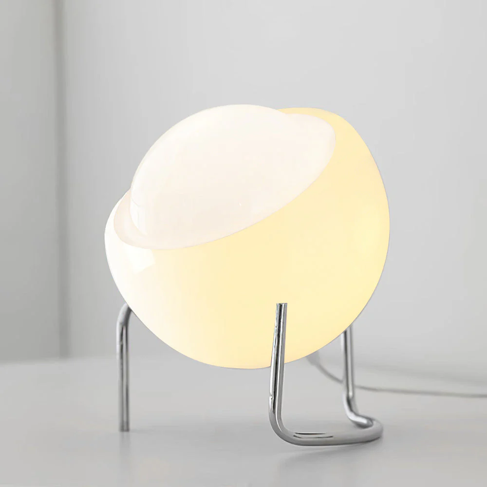 Bauhaus Style Glass-Look Table Lamp with Metal Frame - Image 31