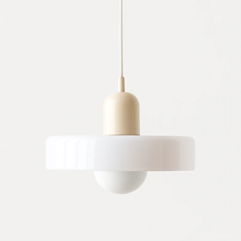 Bauhaus style glass pendant light with ring shade - Image 19