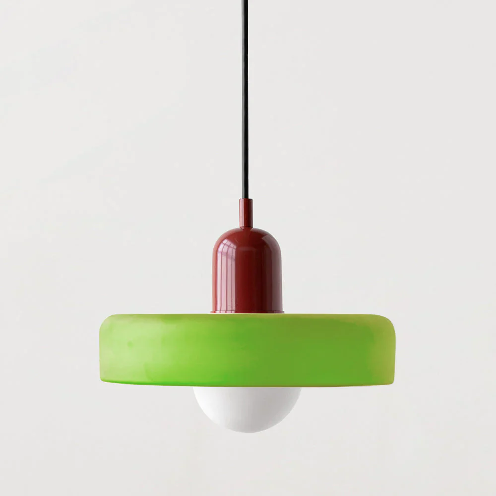 Bauhaus style glass pendant light with ring shade - Image 20