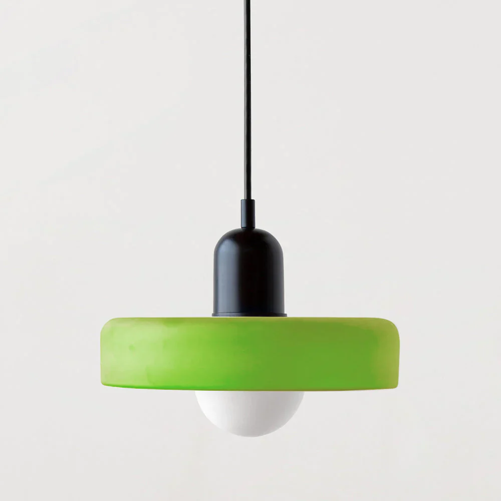 Bauhaus style glass pendant light with ring shade - Image 21