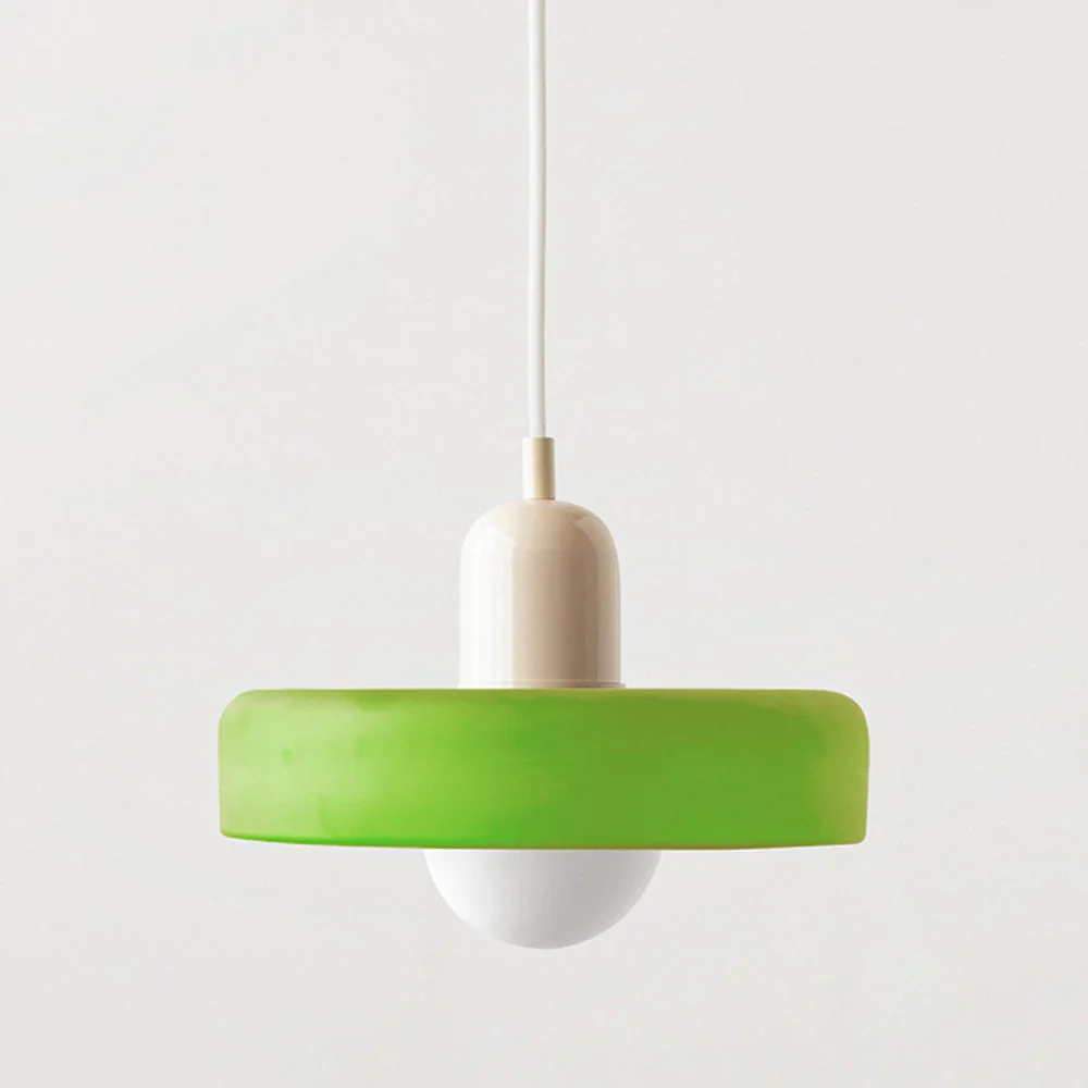 Bauhaus style glass pendant light with ring shade - Image 22