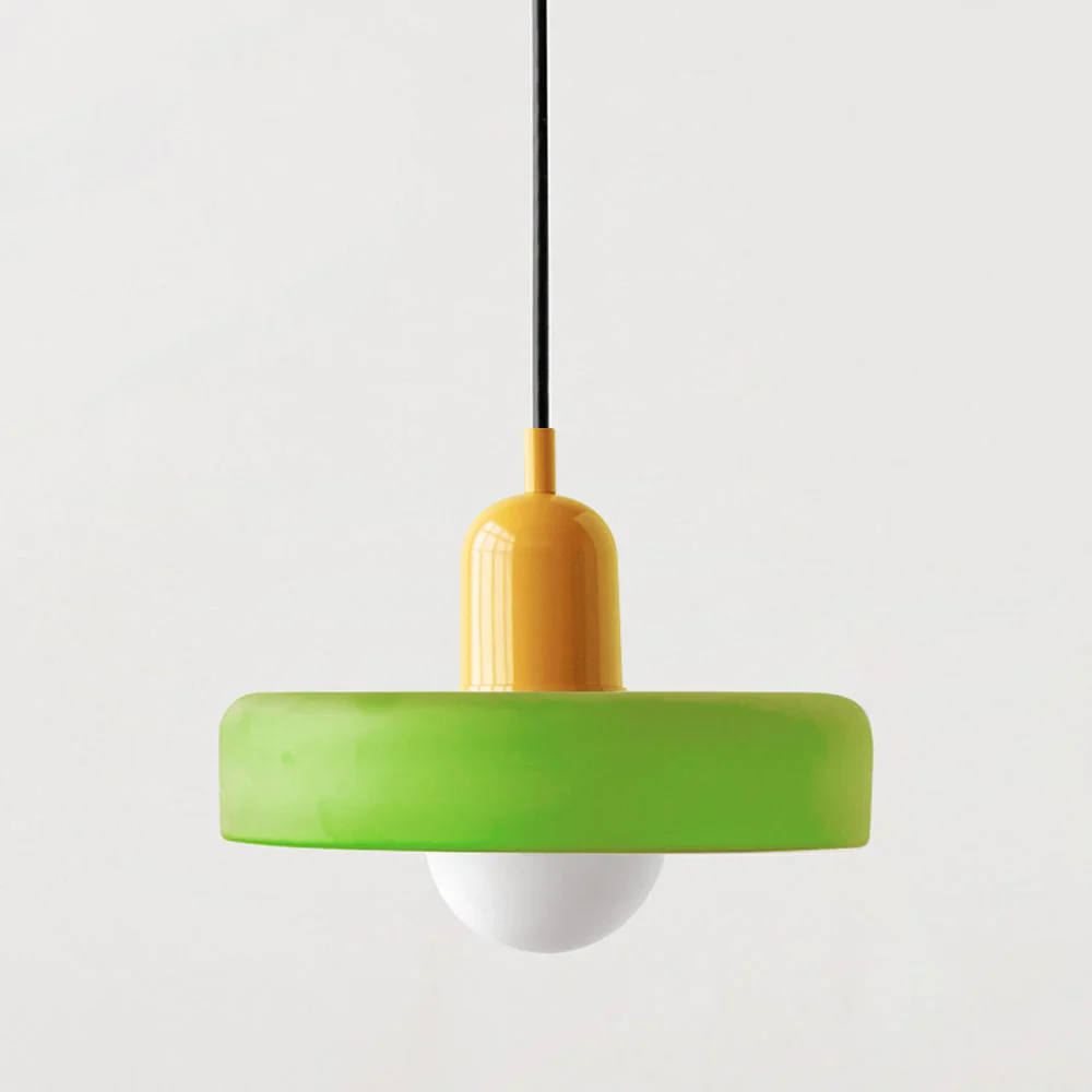 Bauhaus style glass pendant light with ring shade - Image 23