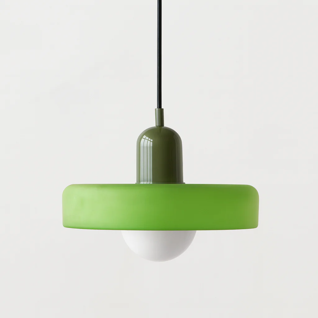 Bauhaus style glass pendant light with ring shade - Image 24