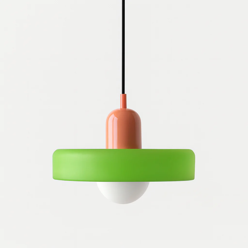 Bauhaus style glass pendant light with ring shade - Image 25