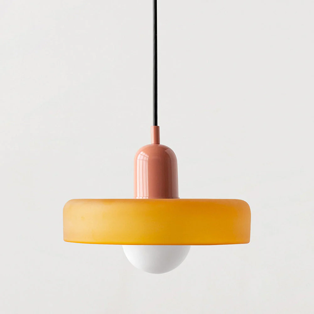 Bauhaus style glass pendant light with ring shade - Image 27