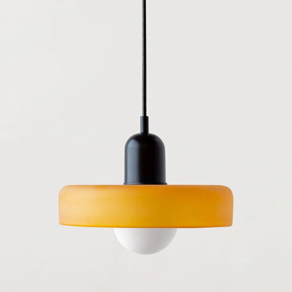 Bauhaus style glass pendant light with ring shade - Image 28