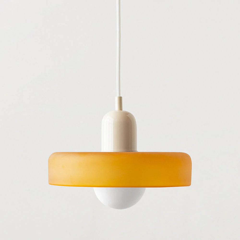 Bauhaus style glass pendant light with ring shade - Image 29