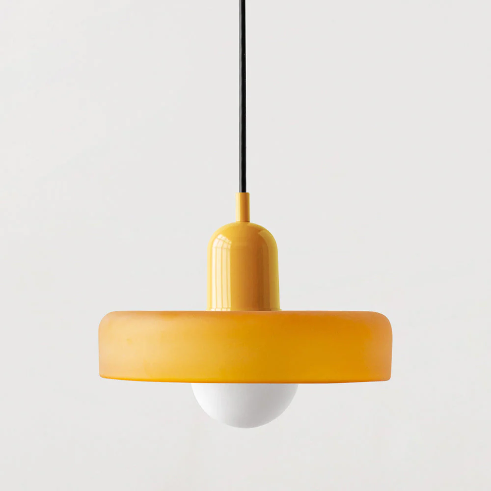 Bauhaus style glass pendant light with ring shade - Image 30