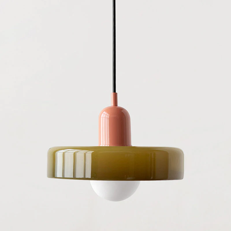 Bauhaus style glass pendant light with ring shade - Image 33