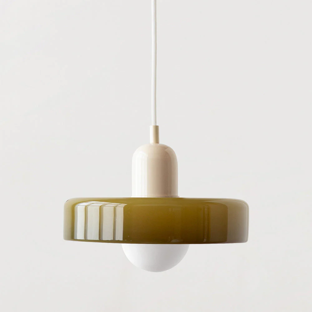 Bauhaus style glass pendant light with ring shade - Image 35