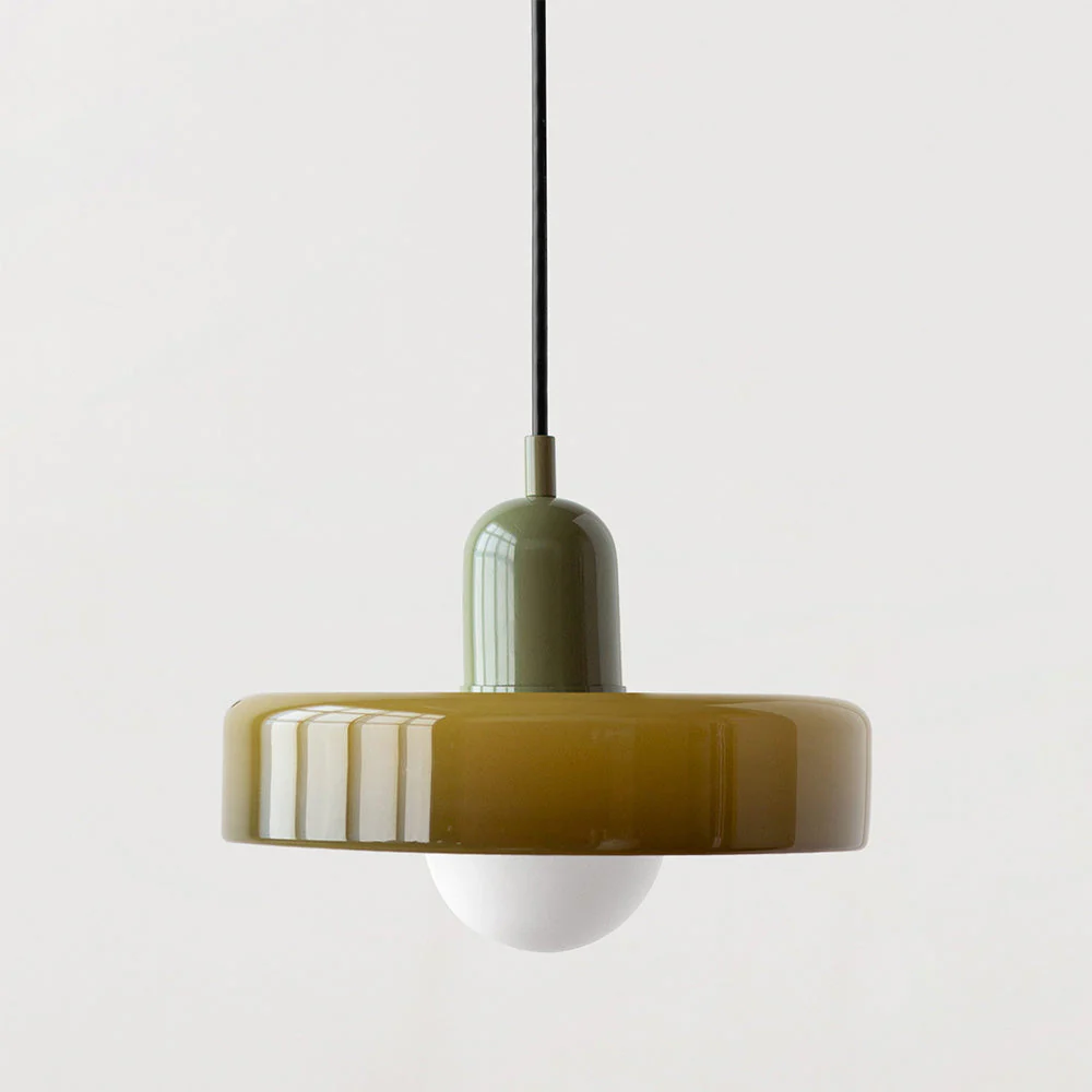 Bauhaus style glass pendant light with ring shade - Image 36