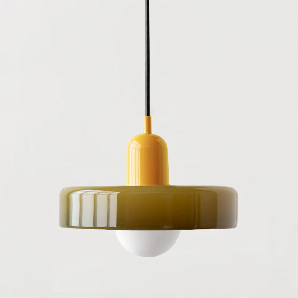Bauhaus style glass pendant light with ring shade - Image 37