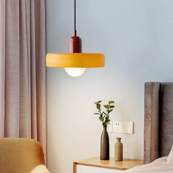 Bauhaus style glass pendant light with ring shade - Image 38
