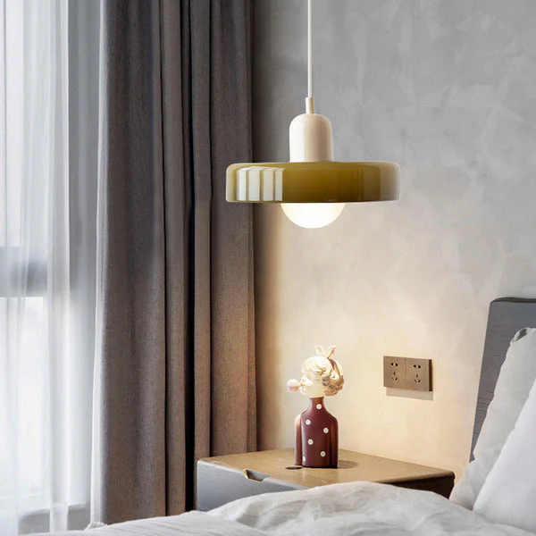 Bauhaus style glass pendant light with ring shade - Image 42