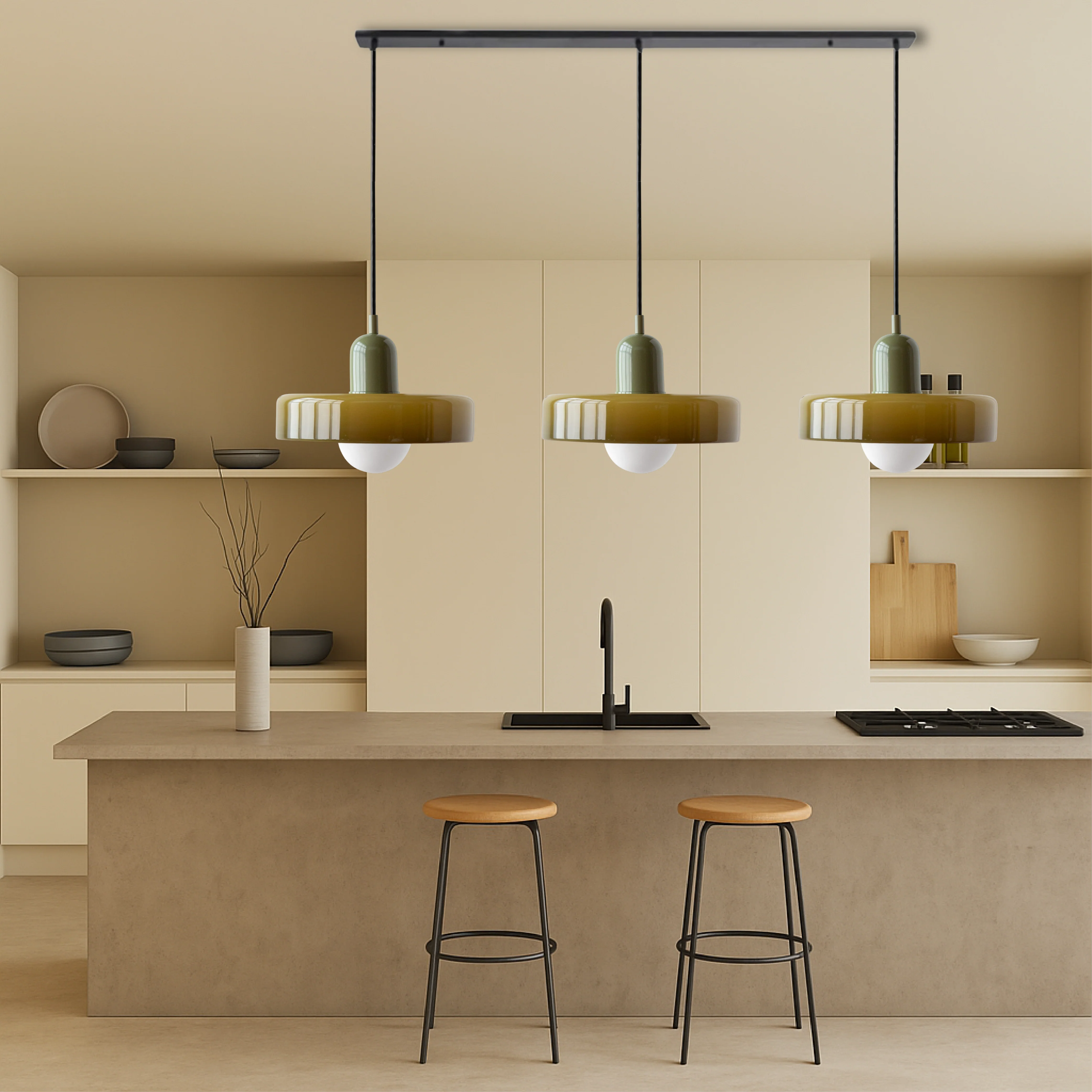 Bauhaus Triple Glass Pendant Light - Image 6