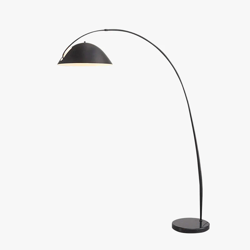 Black Metal Arc Floor Lamp with Round Base - Image 21