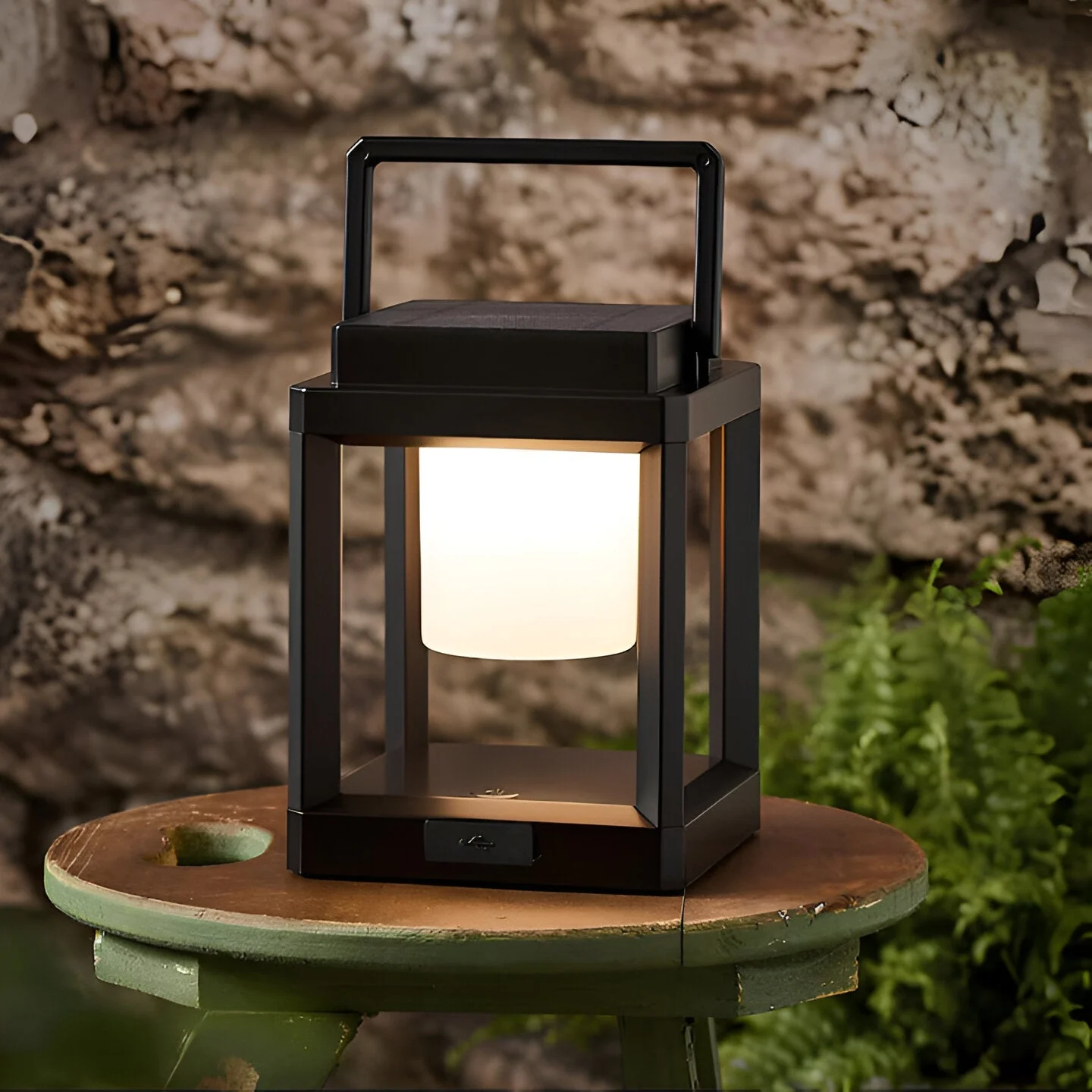 Black Outdoor Lantern Light with Square Frame and Handle - Image 10