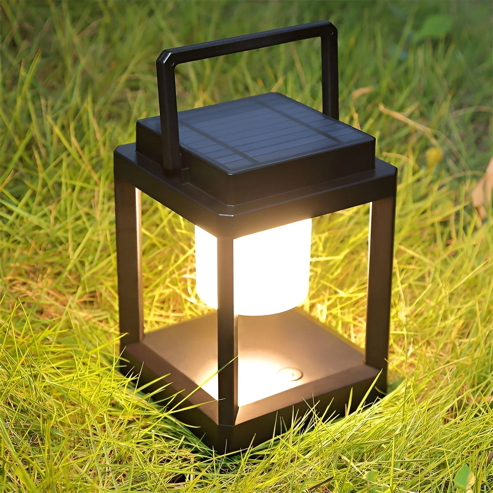 Black Outdoor Lantern Light with Square Frame and Handle - Image 4