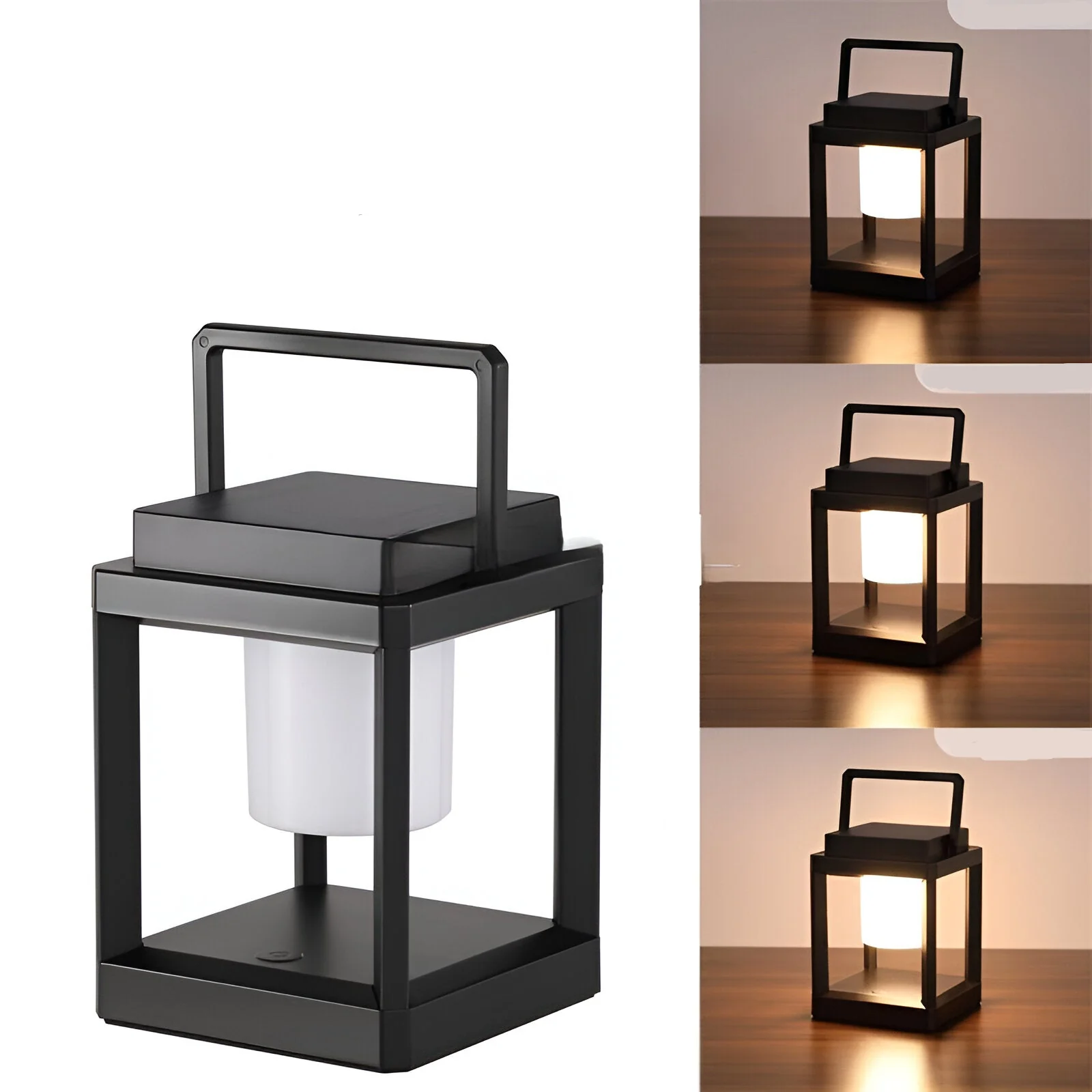 Black Outdoor Lantern Light with Square Frame and Handle - Image 9