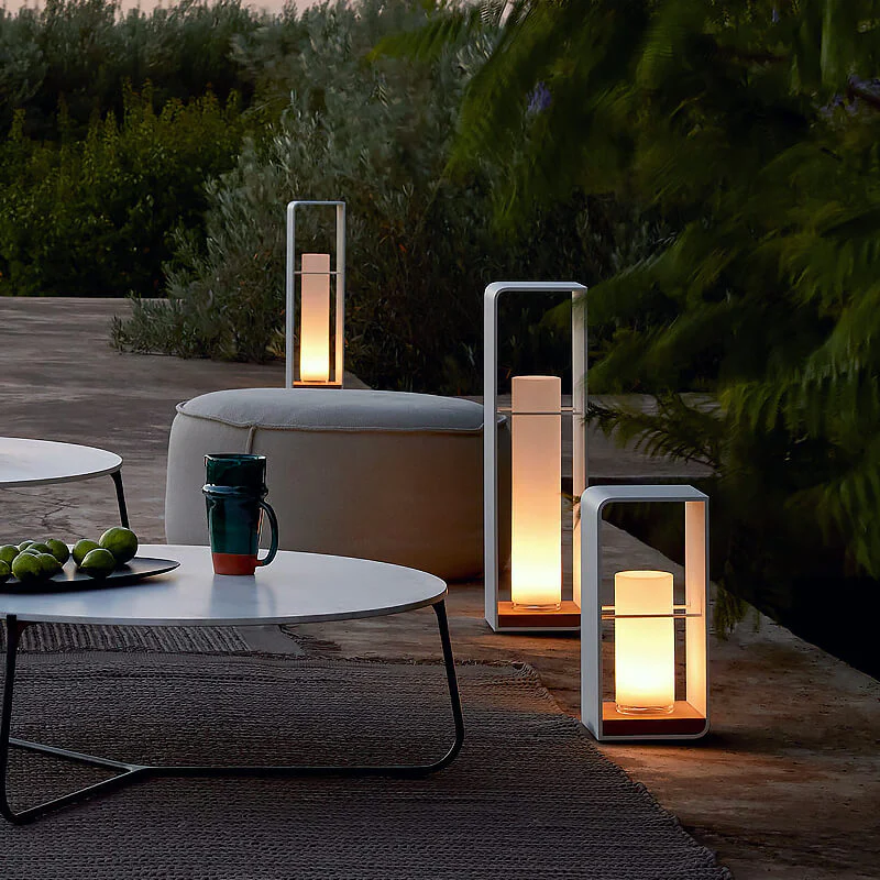 Black Rectangular Solar Outdoor Lantern with Frosted Glass - Image 12