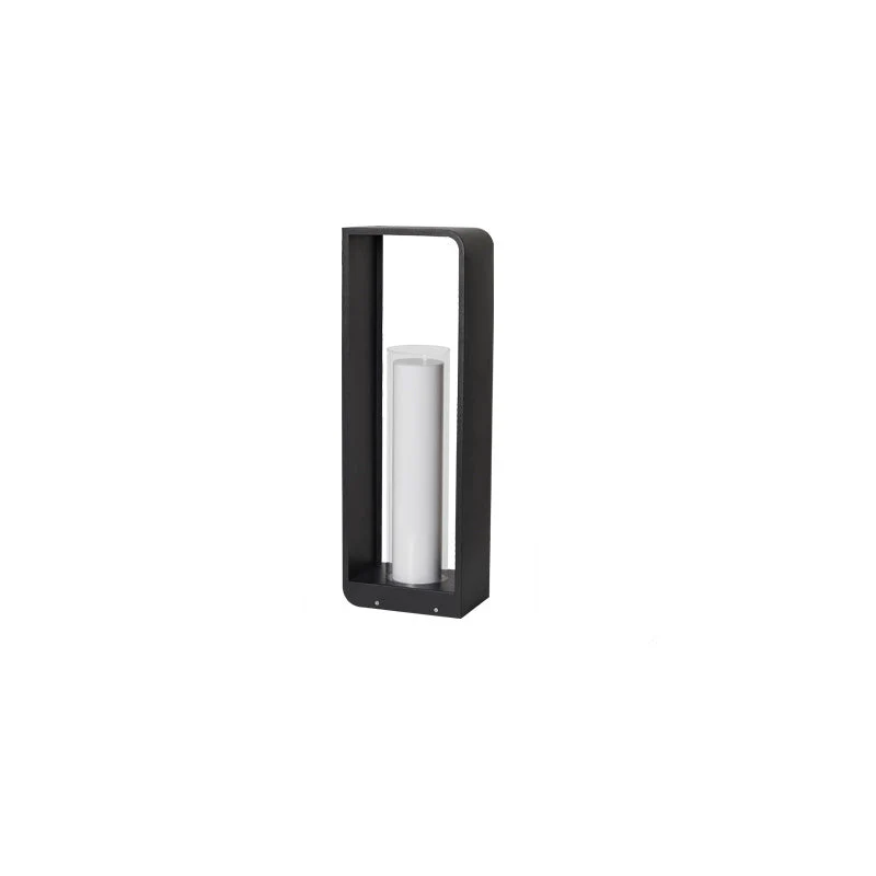 Black Rectangular Solar Outdoor Lantern with Frosted Glass - Image 8