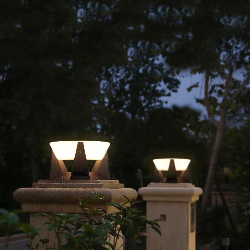 Black Solar Garden Lamp with Square Housing and White Top - Image 11
