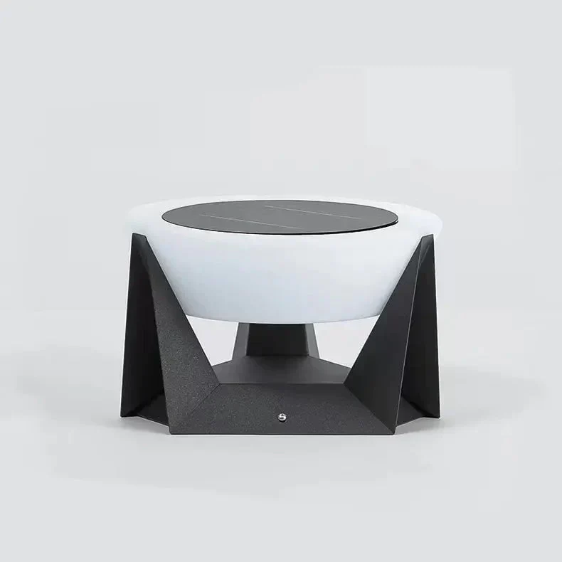 Black Solar Garden Lamp with Square Housing and White Top - Image 13