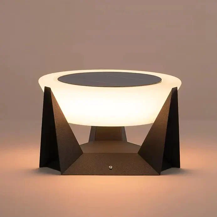 Black Solar Garden Lamp with Square Housing and White Top - Image 9