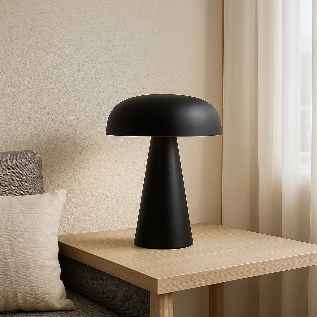 Brushed Metal Mushroom Table Lamp - Image 5