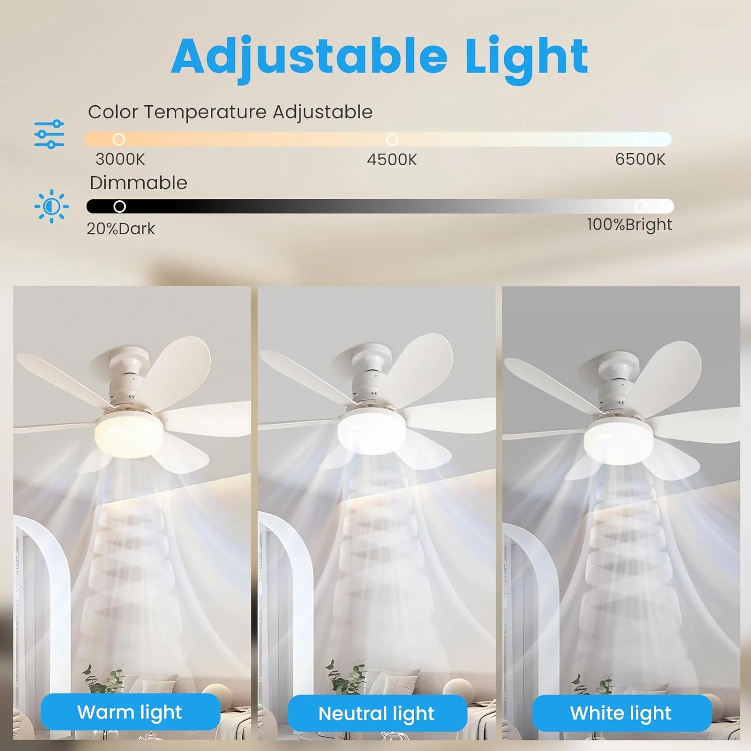 Ceiling Fan with LED Light and Remote Control - Image 5